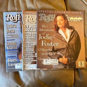 3 issues Rolling Stone magazine Jodie Foster Cybill Shepherd Laura Dern